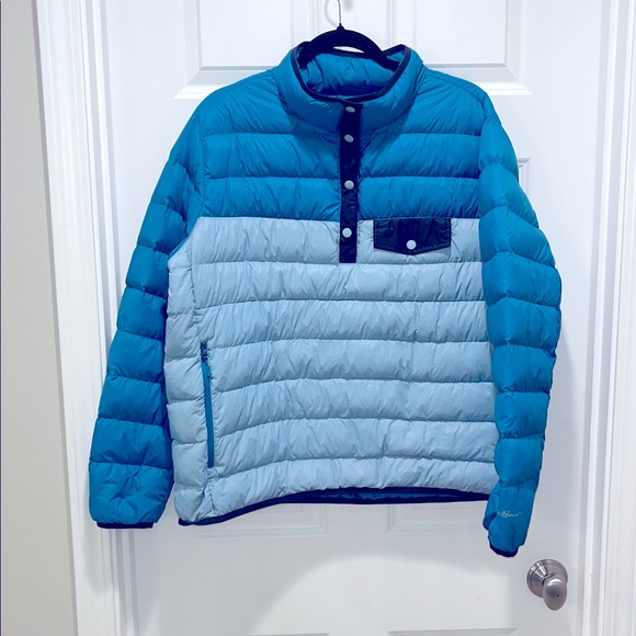 Eddie Bauer Stratuslite Down
Snap Mock Jacket Meridian Blue
StormRepel pullover - Picture 1 of 8